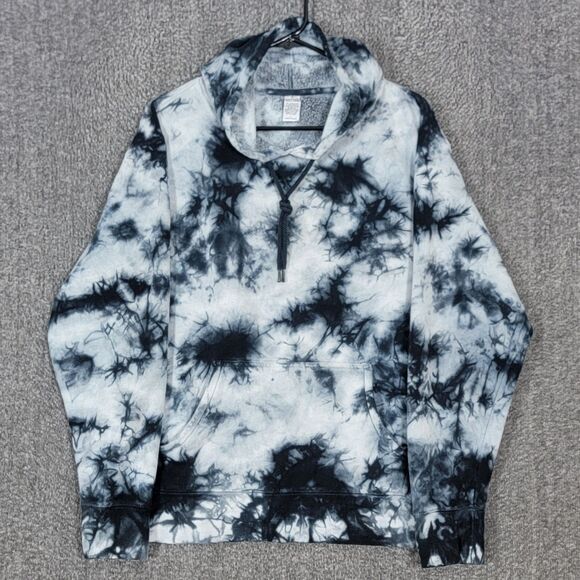 Independent Trading Company Hoodie Mens Large Black Tie Dye Pullover Sweatshirt - Picture 1 of 10